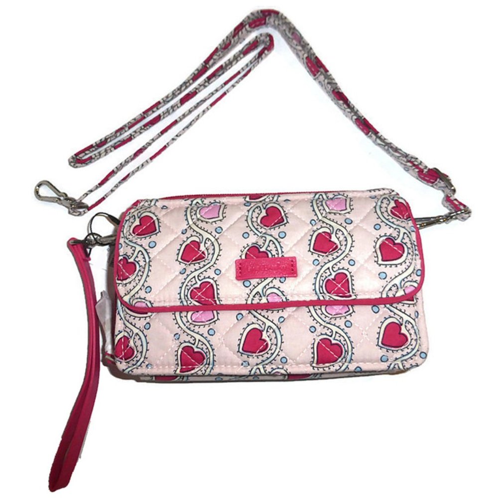 Vera Bradley Pink Heart Print Crossbody Wallet